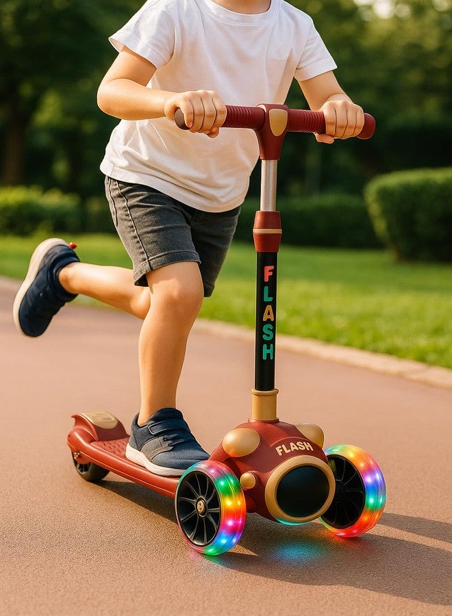 TOBY Kick Scooter for Kids with Underbody Glow & Music 3 Wheel | Adjustable Height, Foldable Design for Boys & Girls - Image 1